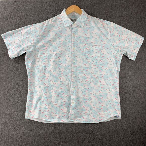 Peter Millar Seaside Sport Shirt Mens XL Dolphin‎ Animal Cascade Koi AOP Preppy - Picture 2 of 11